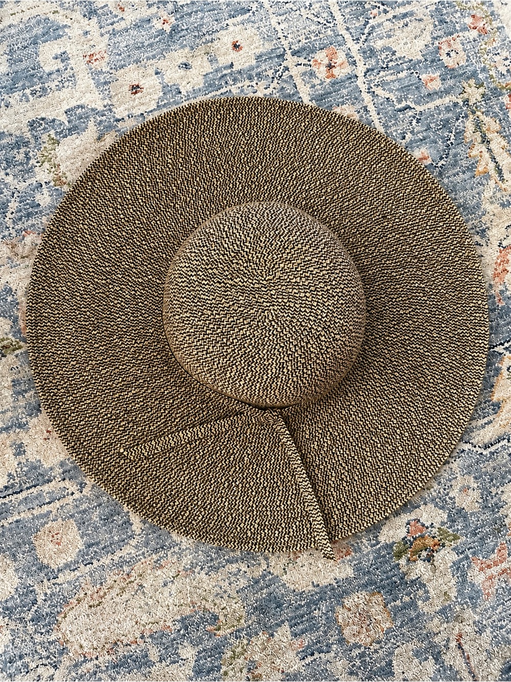Scala Collezione Wide Brim Packable Sun Hat Brown & Black Woven One Size